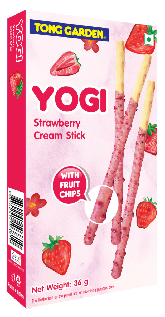 TG 36g Yogi Strawberry Cream Stick with Fruit Chips 