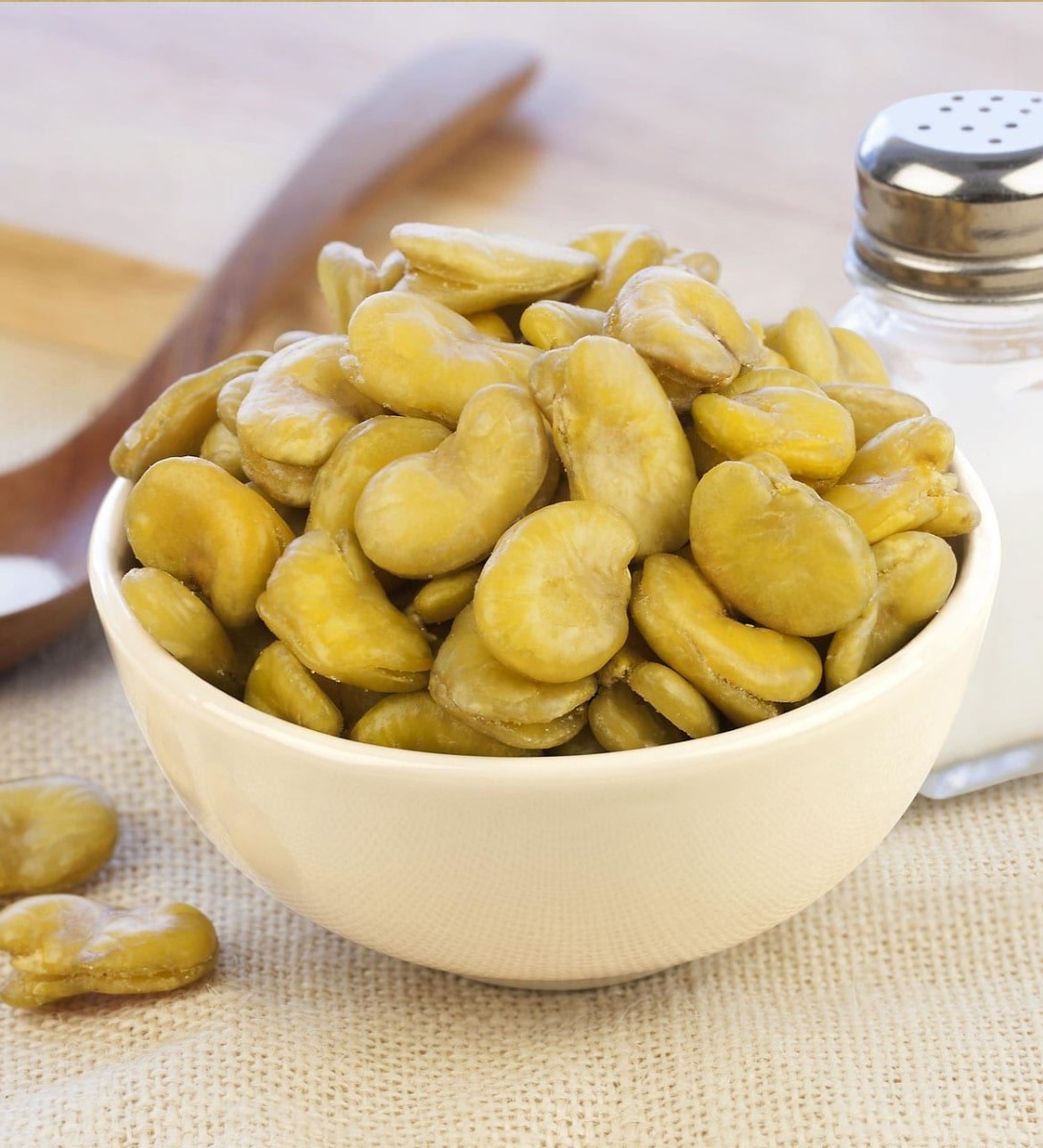 Salted broad beans crunchy healthy snack rich in protein and fiber
